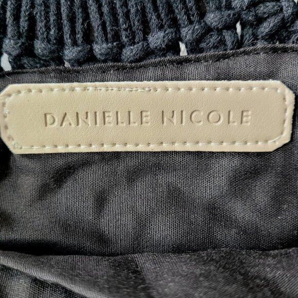 NWT Danielle Nicole Black Macramé Fringe Boho Crossbody Shoulder Bag Satchel - Picture 13 of 13